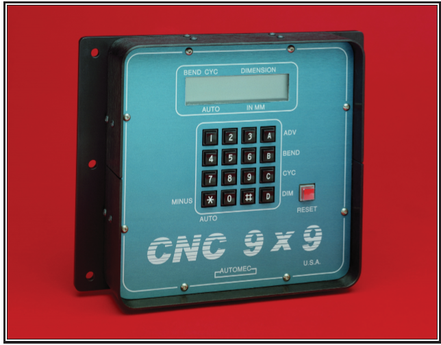 CNC 9 bend backgauge control
